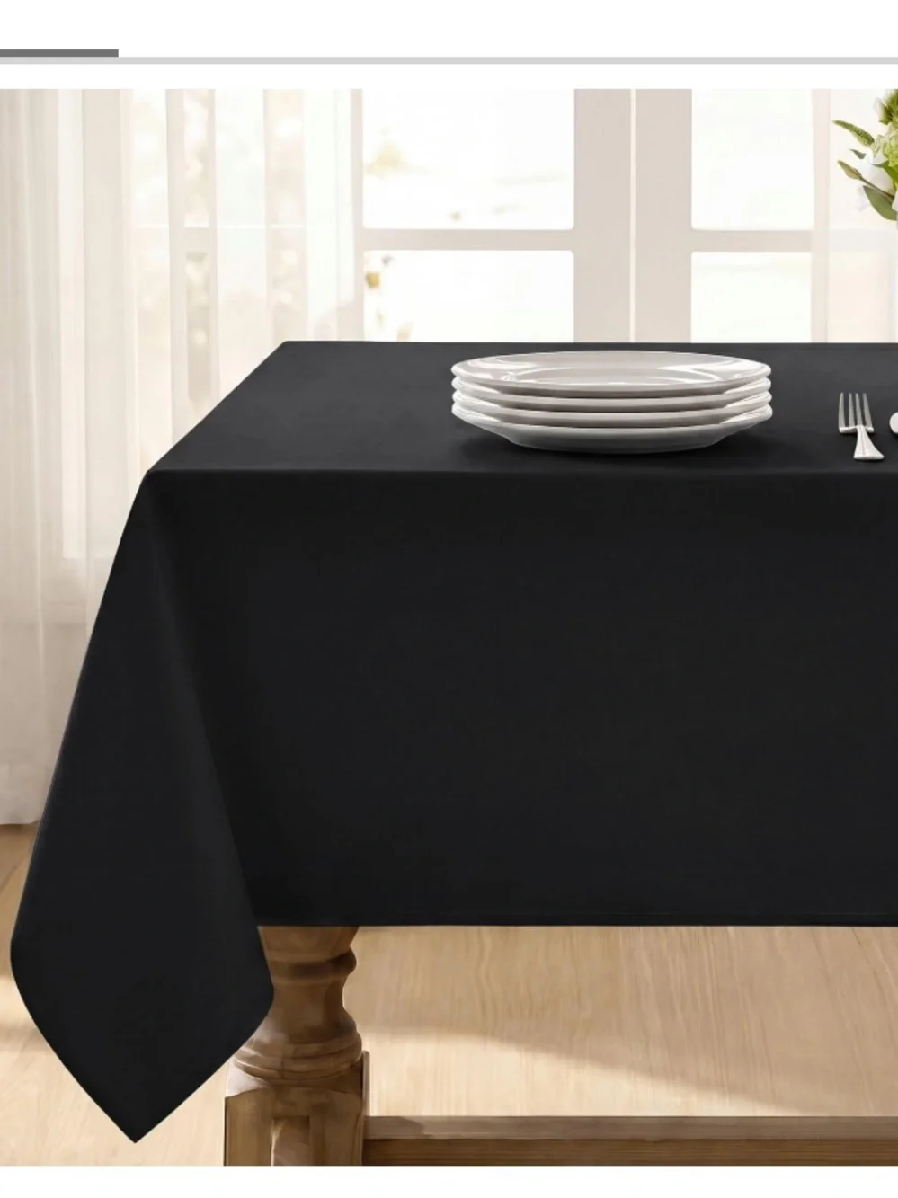 WATERPROOF Tablecloth 100% Premium Microfiber RECTANGULAR 60x120” BLACK